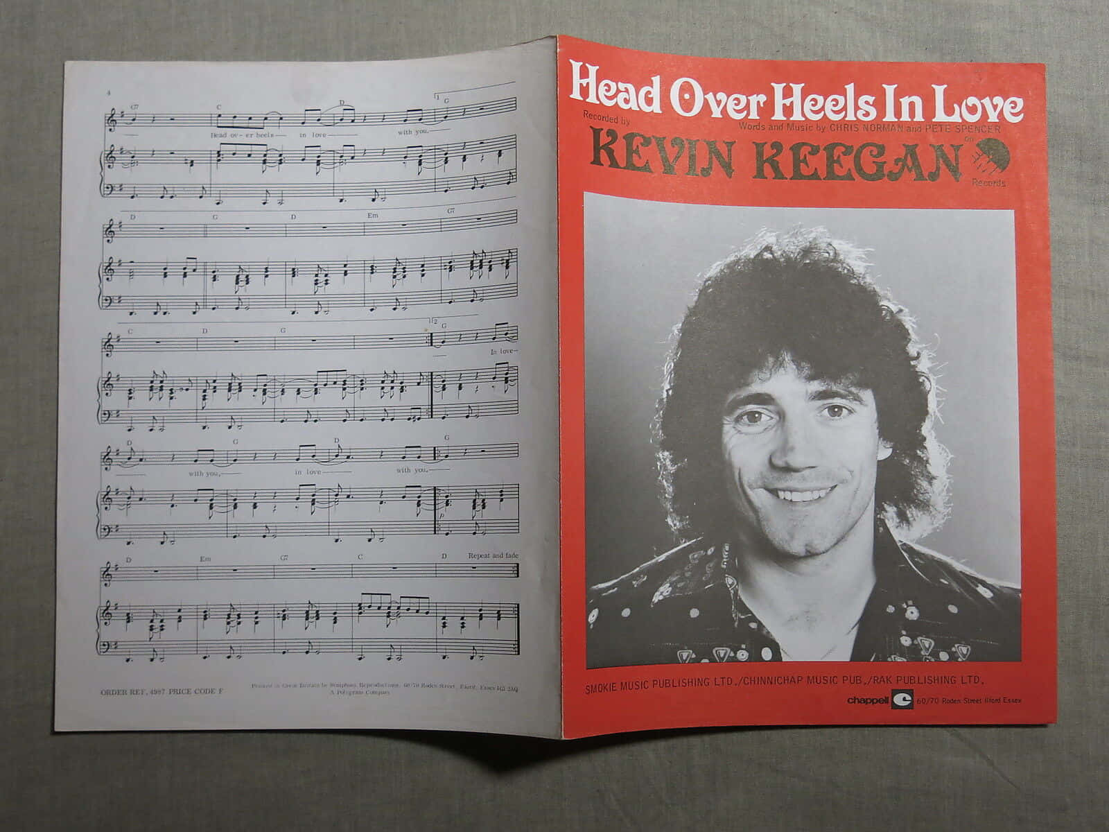 Kevin Keegan, vintage sheet music booklet, black and white photo, HD Desktop Wallpaper