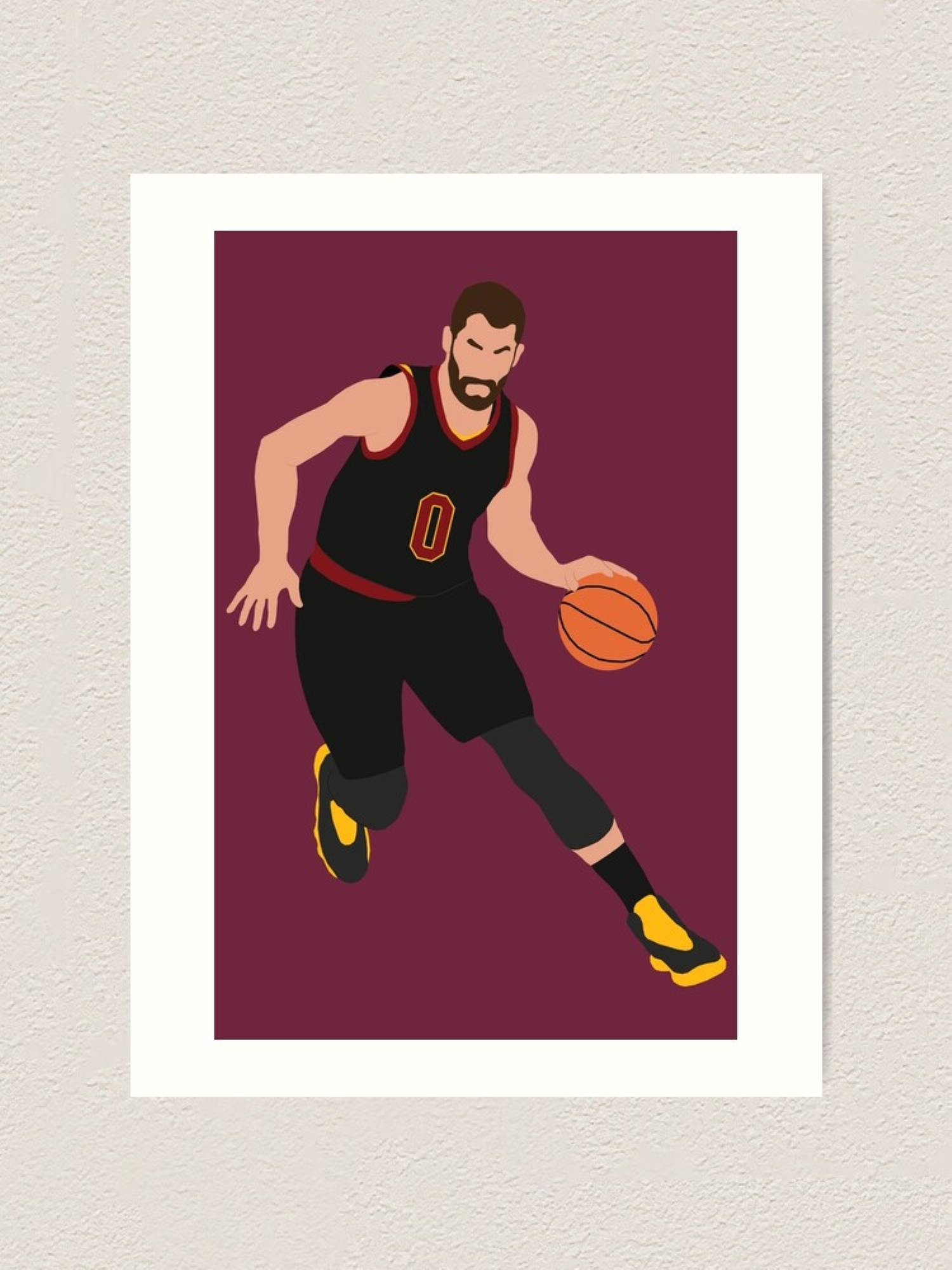 Kevin Love, black and gold uniform, orange ball, Full HD Phone Wallpaper