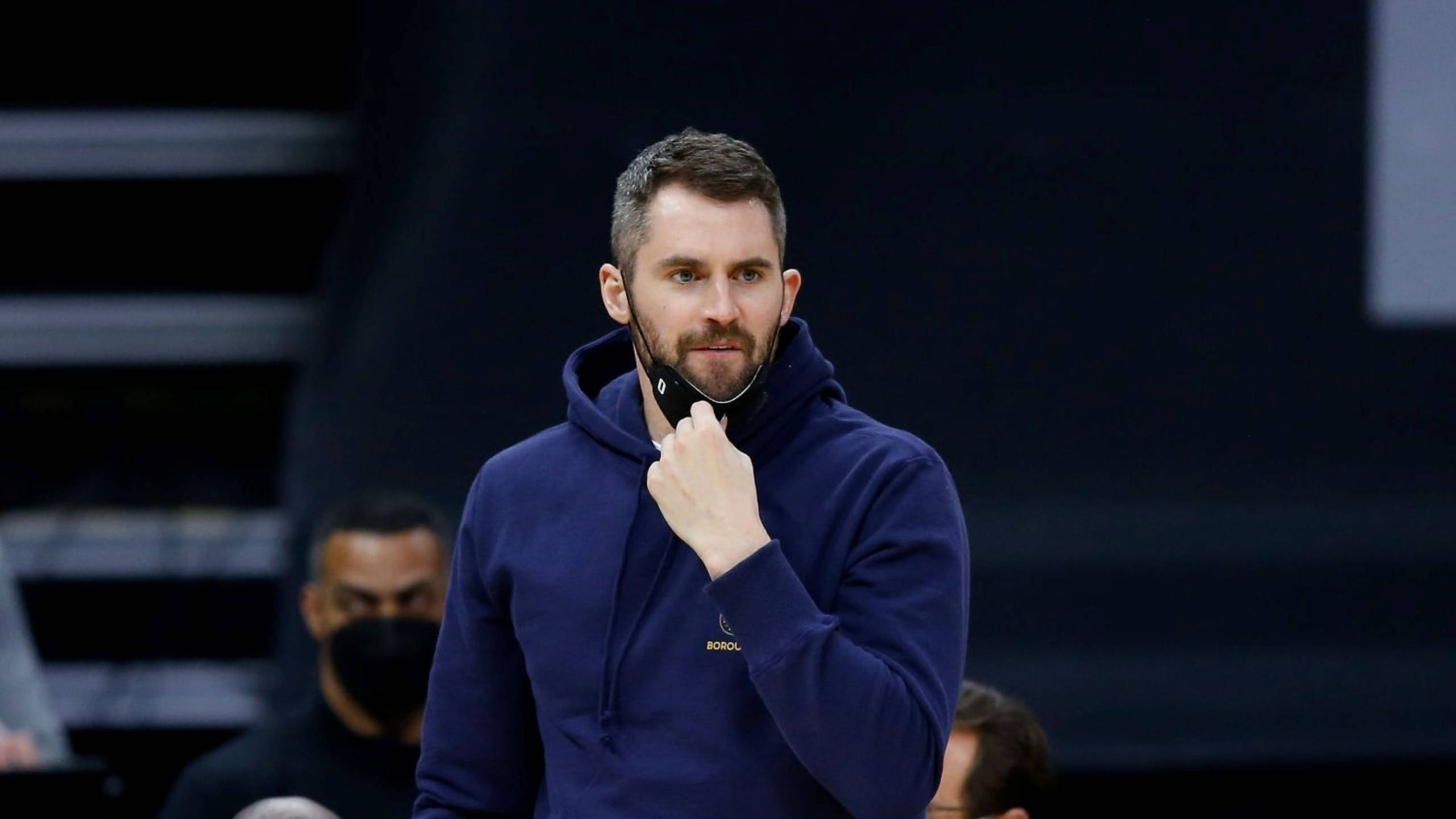 Kevin Love, navy hoodie, mask, 2K Desktop Wallpaper