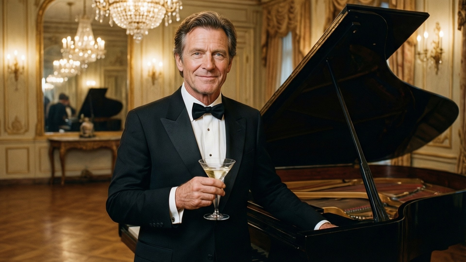 Kevin Pollak, tuxedo, martini, Full HD Desktop Wallpaper
