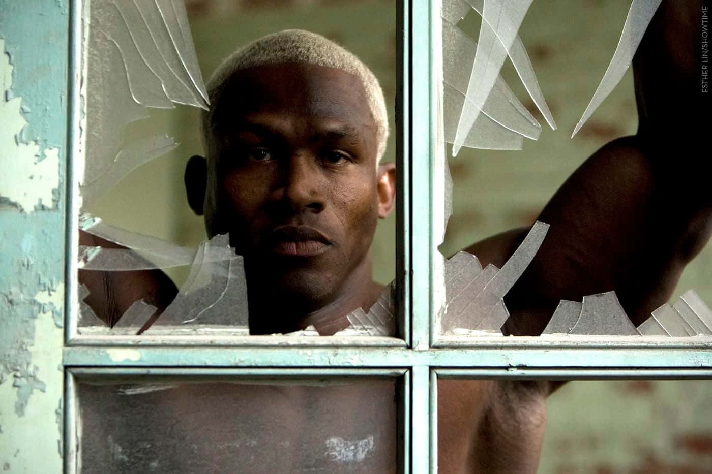 Kevin Randleman, shattered window, peeling teal paint, HD Desktop Wallpaper