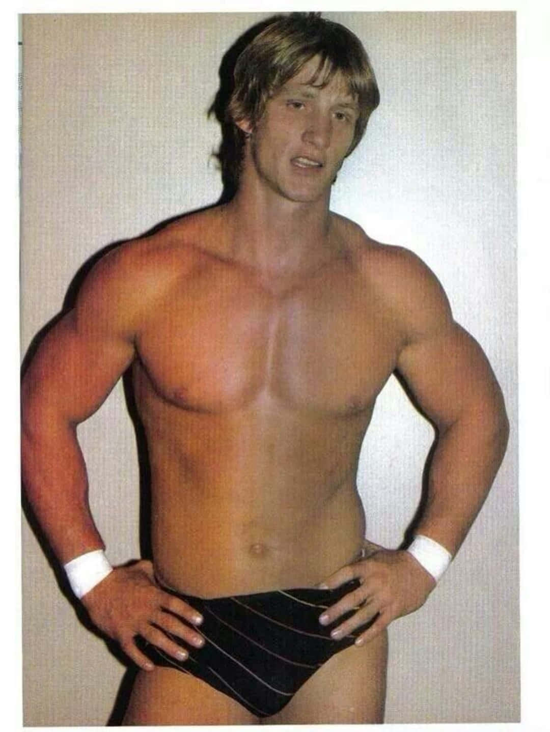 Kevin Von Erich, striped trunks, white wristbands, HD Phone Wallpaper