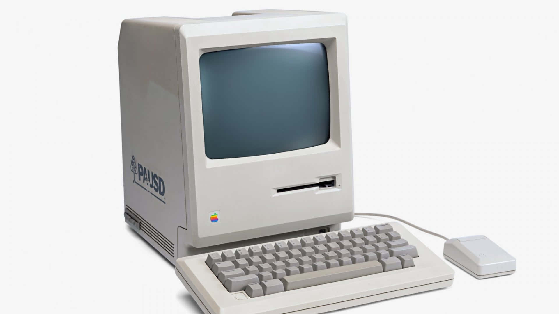 beige Apple Macintosh, integrated monitor, keyboard, Full HD Desktop Wallpaper