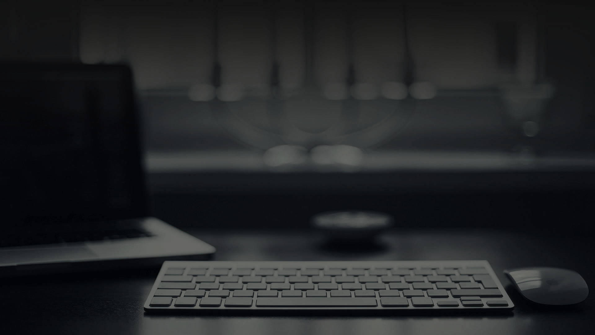 dark gray workspace, keyboard, laptop, Full HD Desktop Wallpaper