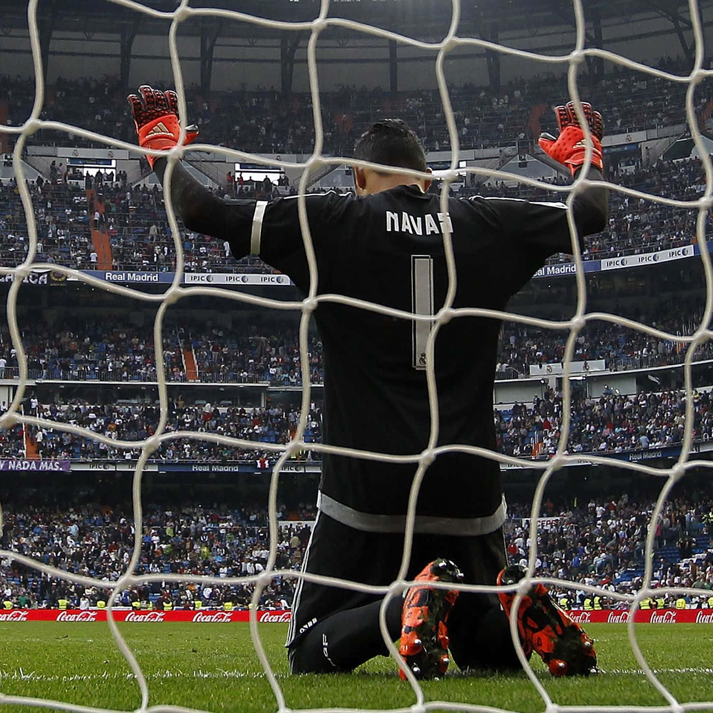 Keylor Navas, football match, stadium, HD Desktop Wallpaper