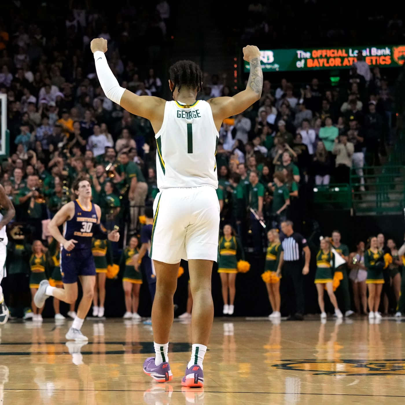 Keyonte George, white jersey number one, polished court, HD Desktop Wallpaper