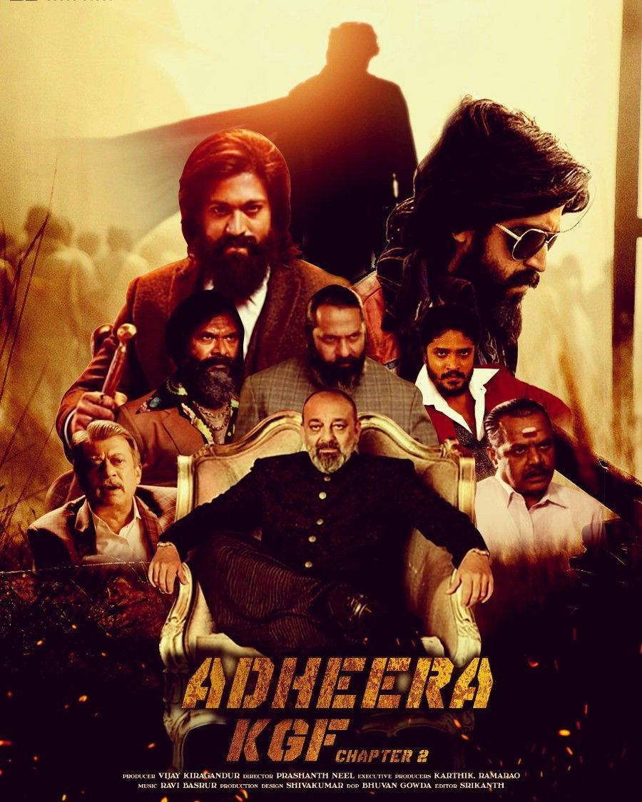 KGF 2, man in a chair, intense expressions, SD Phone Wallpaper