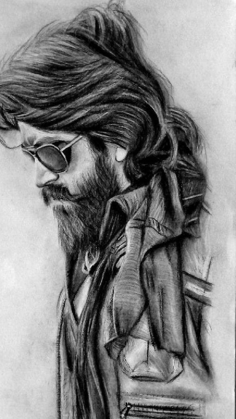 KGF Chapter 2, character art, pencil sketch, HD Phone Wallpaper