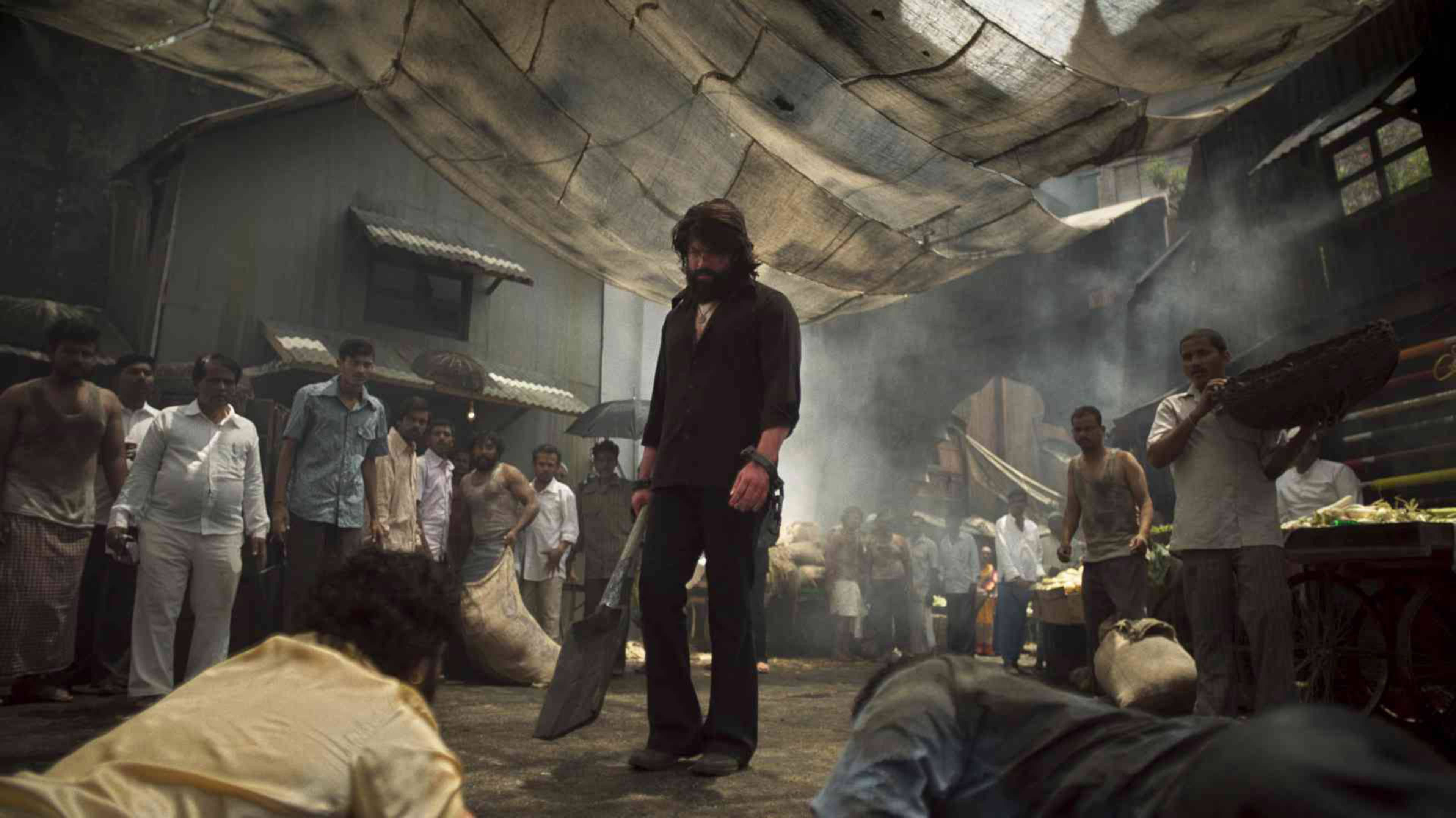 KGF, 4K, rocky street fight, 4K Desktop Wallpaper