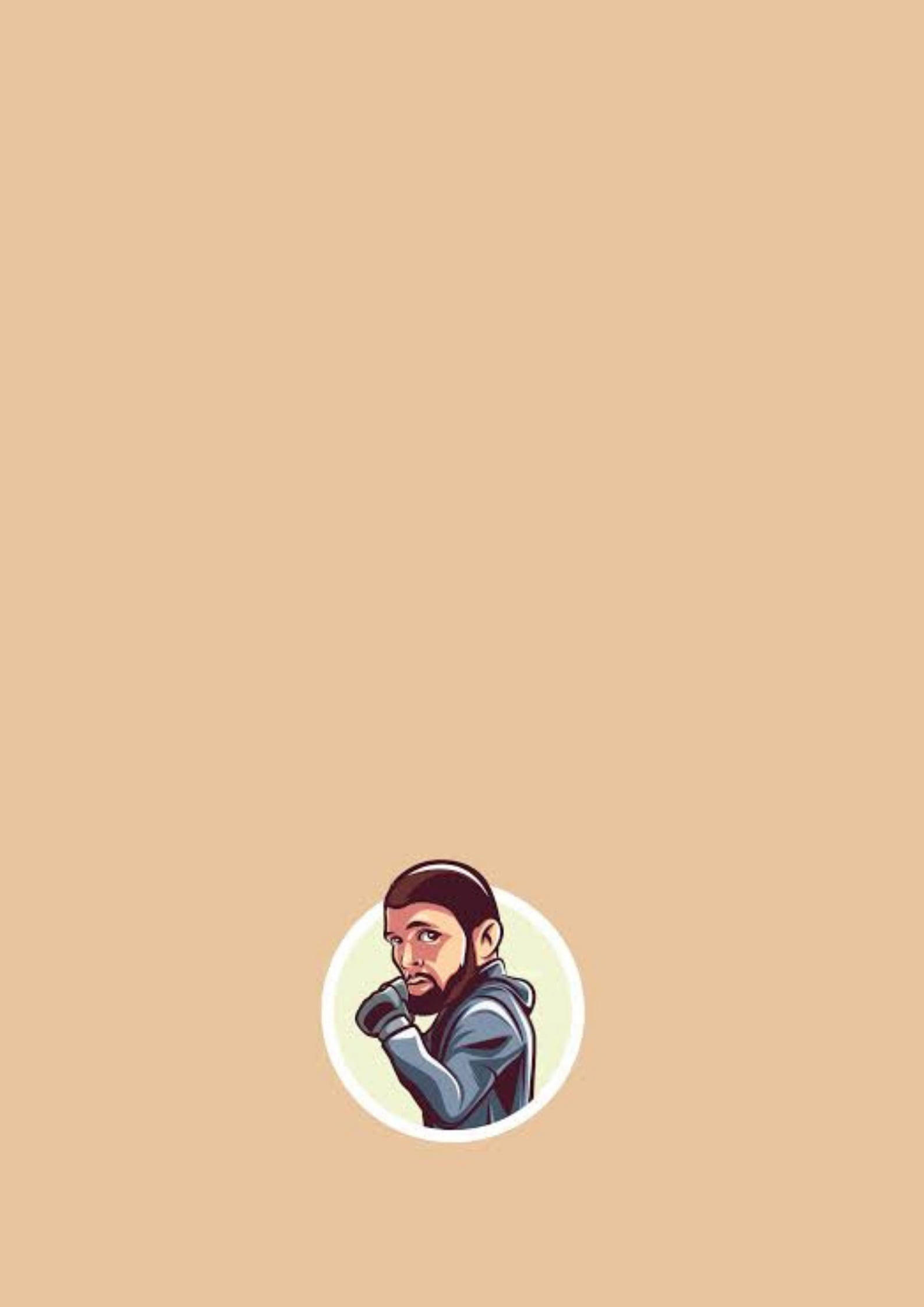 Khabib Nurmagomedov, beige, cartoon, Full HD Phone Wallpaper