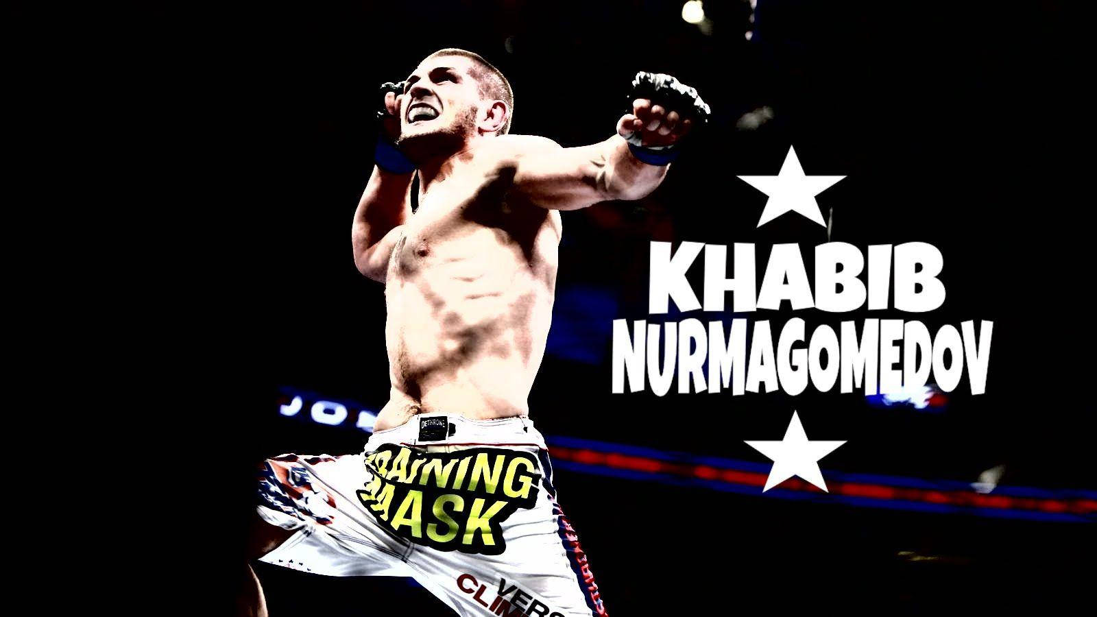 Khabib Nurmagomedov, MMA fighter, triumphant, HD Desktop Wallpaper