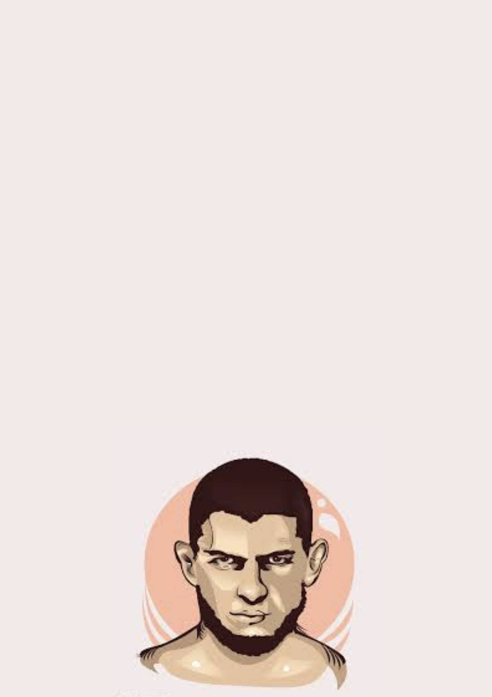 Khabib Nurmagomedov, pastel art, beard, Full HD Phone Wallpaper