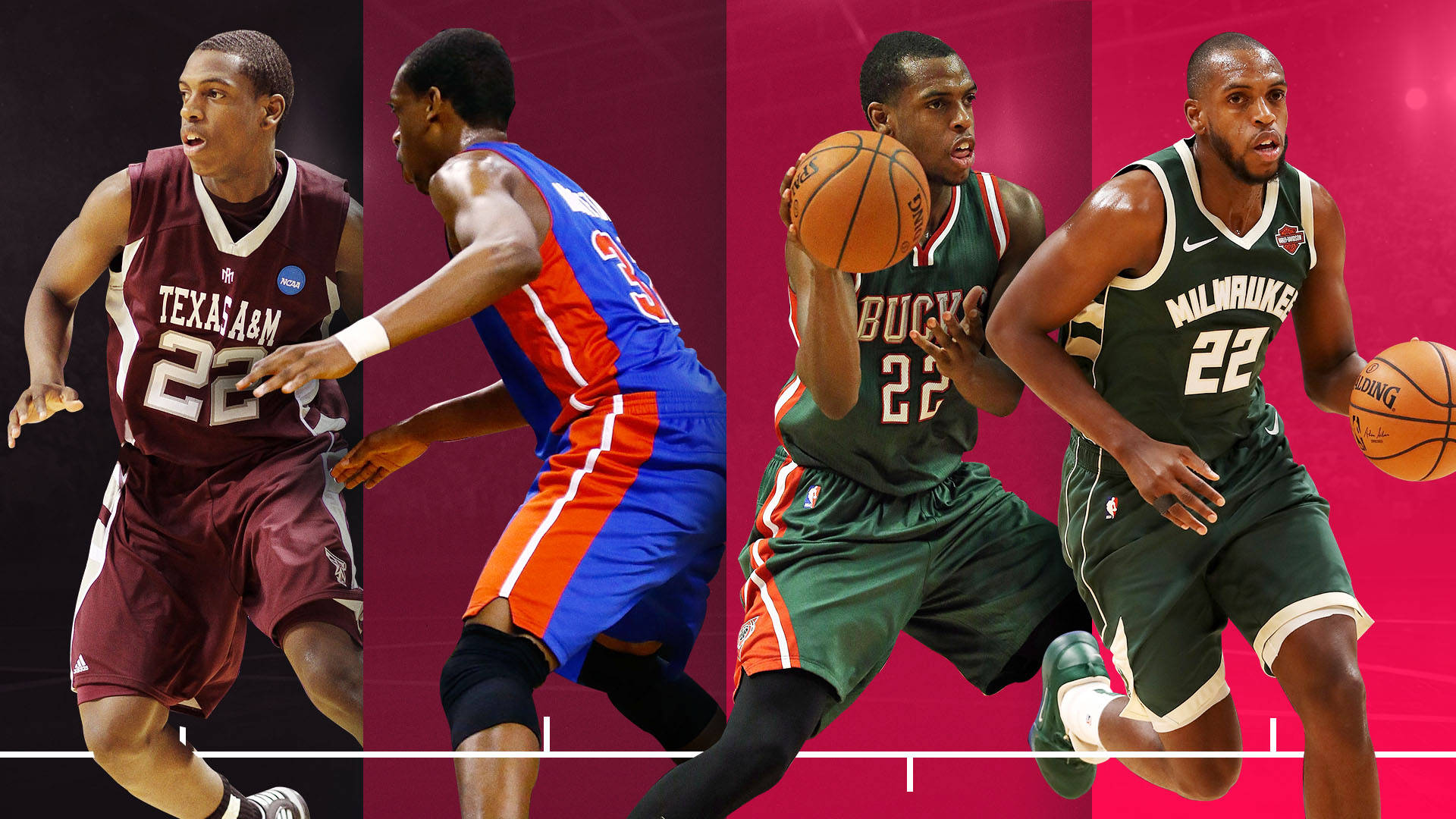 Khris Middleton, basketball players, action poses, Full HD Desktop Wallpaper