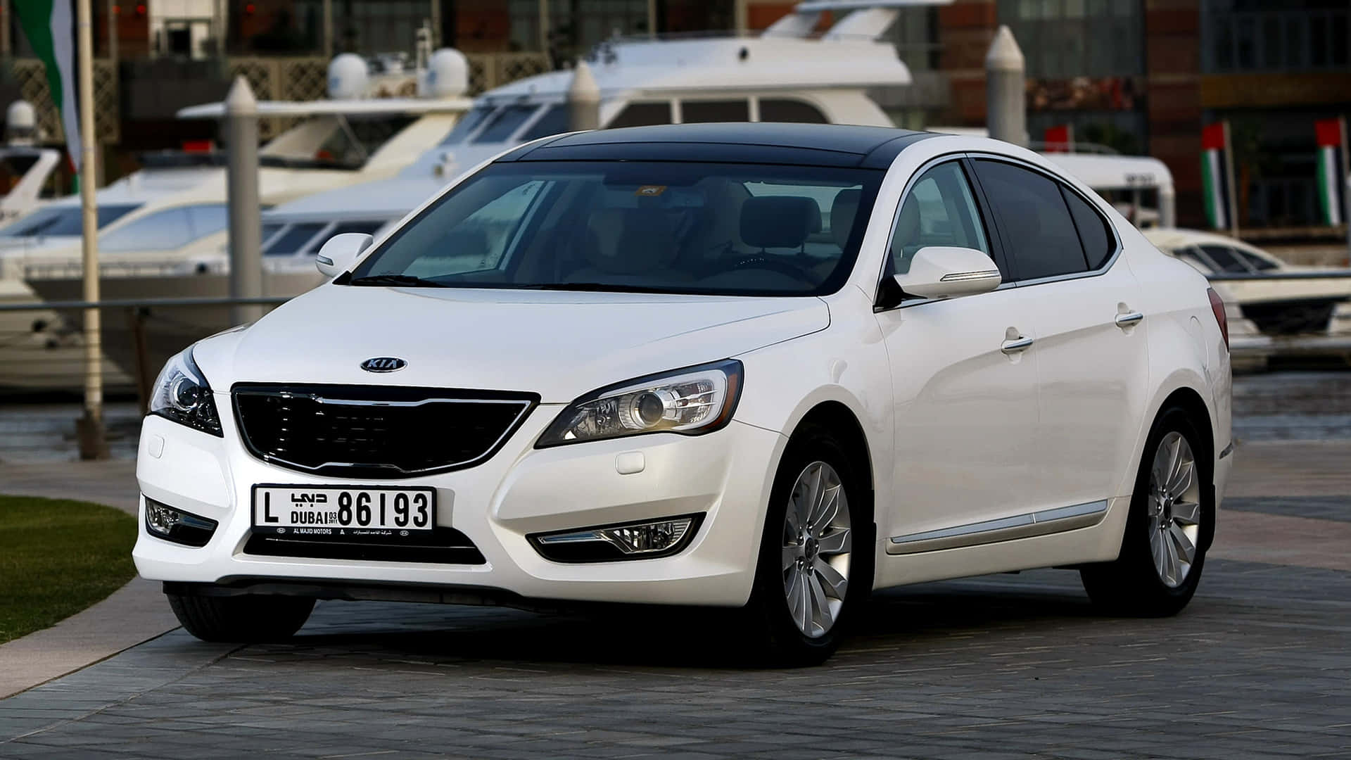 Kia Cadenza, white, daylight, Full HD Desktop Wallpaper