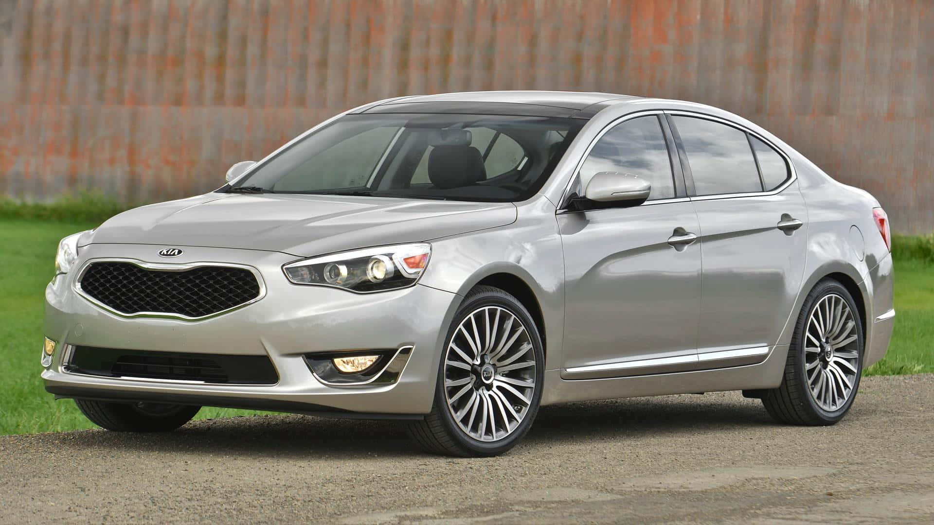 Kia Cadenza, silver, gravel, Full HD Desktop Wallpaper