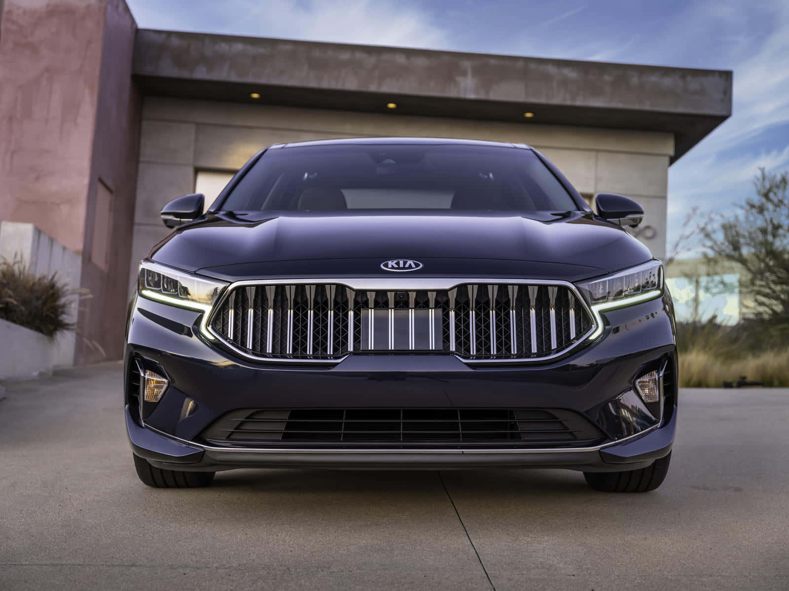Kia Cadenza, dark blue, bold grille, HD Desktop Wallpaper