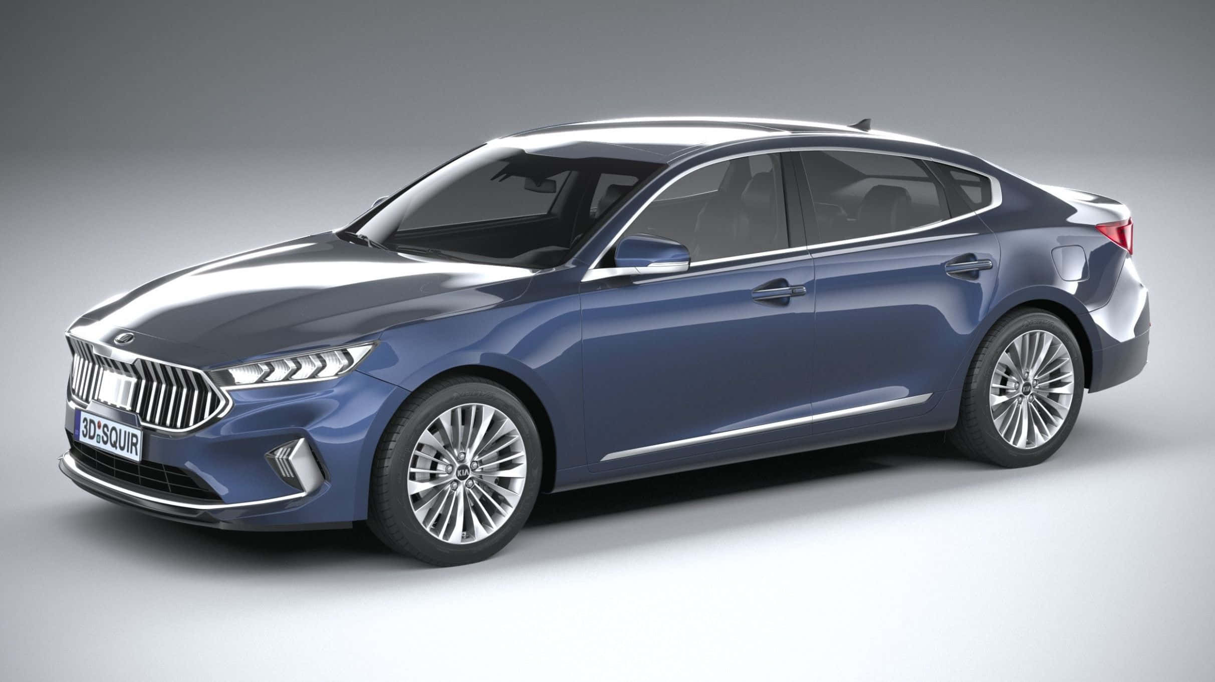 Kia Cadenza, blue, chrome accents, Full HD Desktop Wallpaper