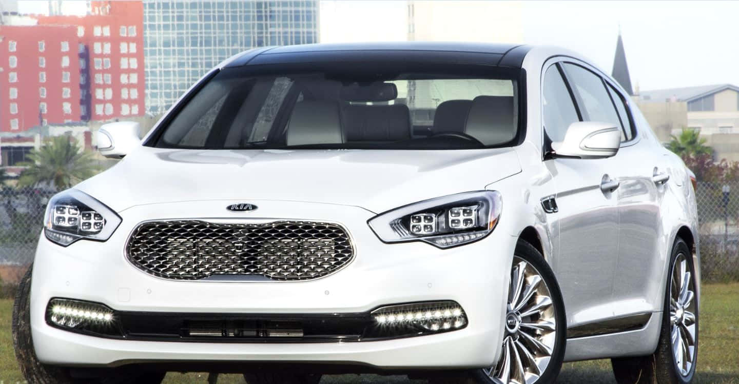 Kia K900, white, chrome grille, HD Desktop Wallpaper