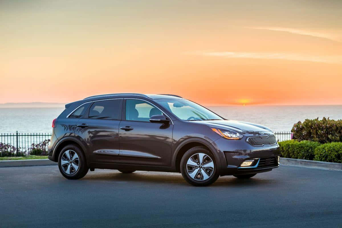 Kia Niro, gray, coastal road, SD Desktop Wallpaper