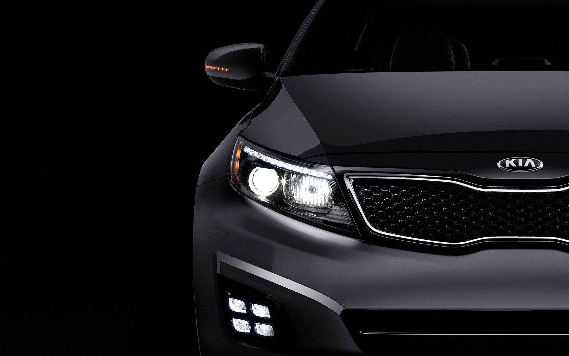 Kia Optima, sleek black, front fascia, Full HD Desktop Wallpaper