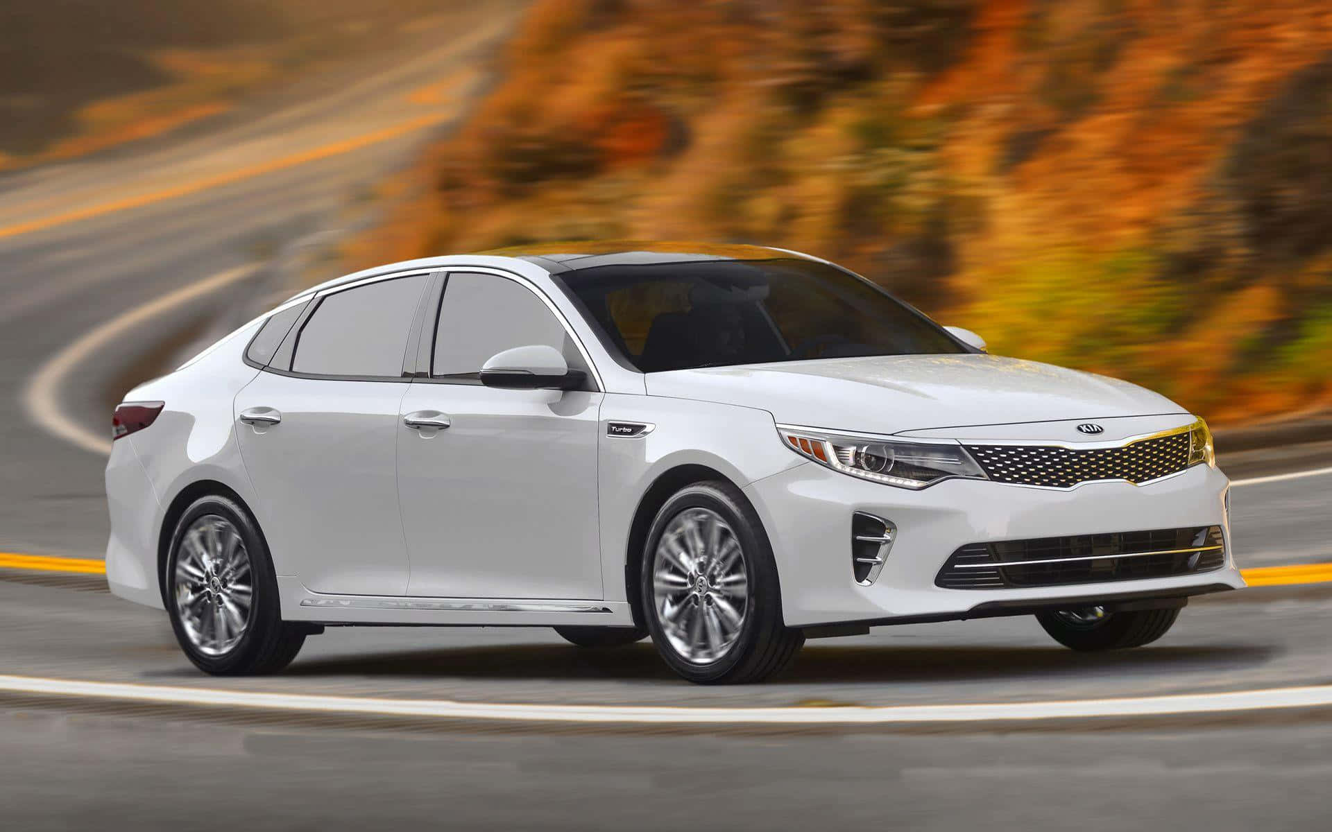 Kia Optima, white, winding road, Full HD Desktop Wallpaper