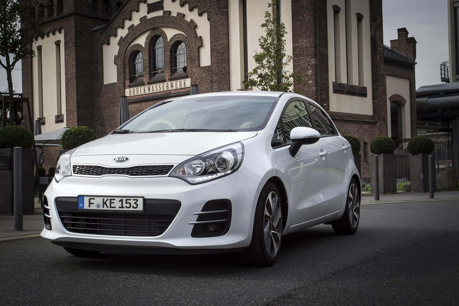 Kia Rio, sleek, white, HD Desktop Wallpaper