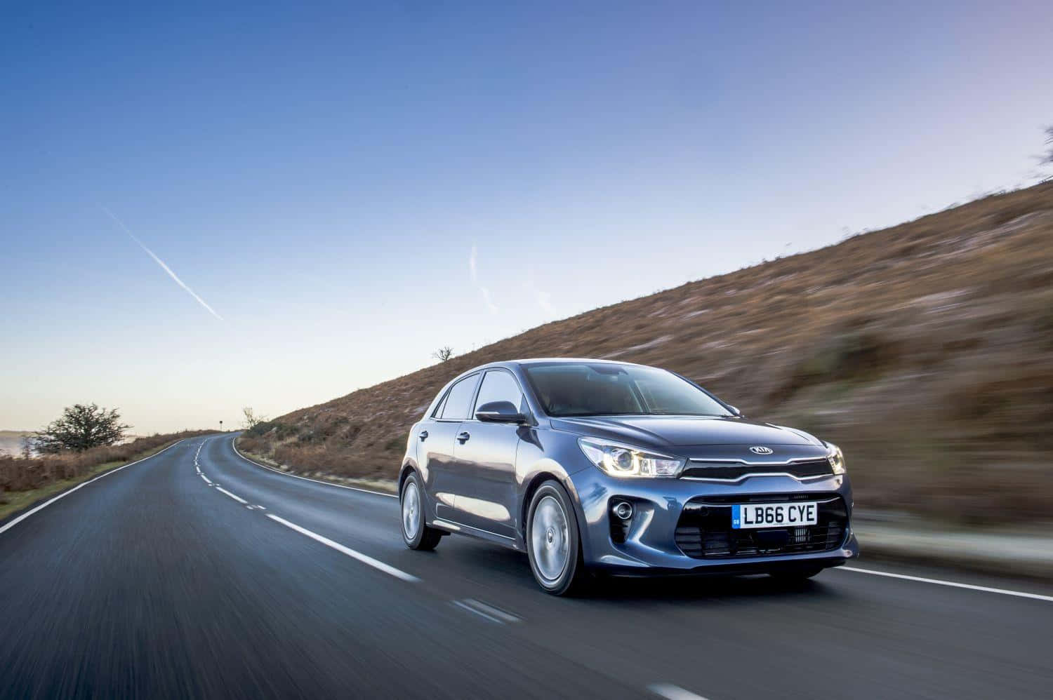 Kia Rio, sedan, blue, HD Desktop Wallpaper