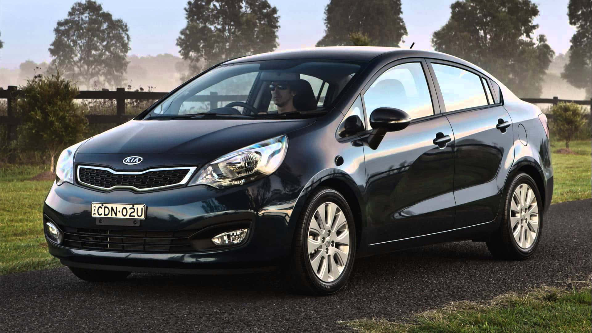 2022 Kia Rio, black, gravel, Full HD Desktop Wallpaper