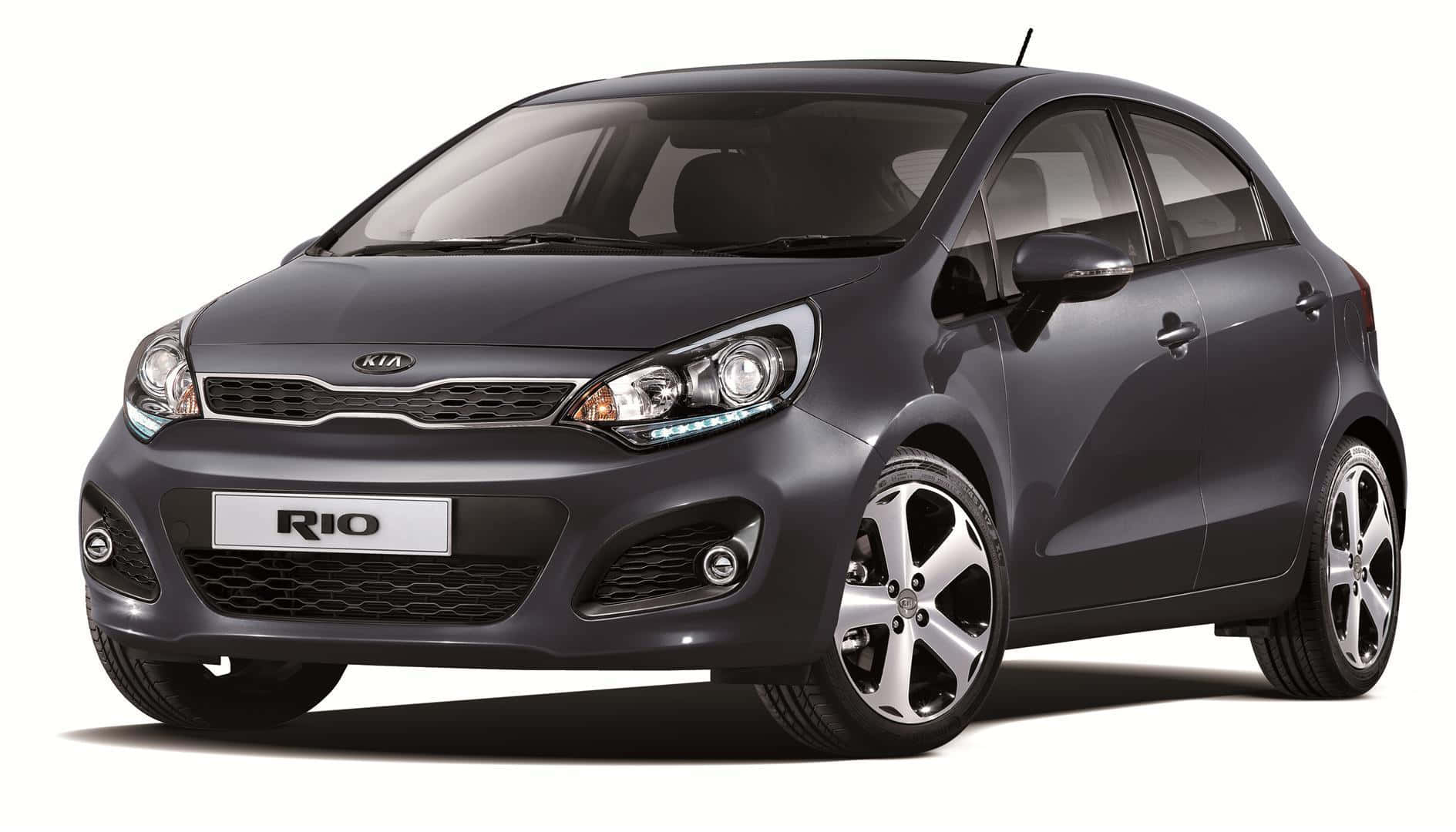 Kia Rio, dark gray, hatchback, HD Desktop Wallpaper
