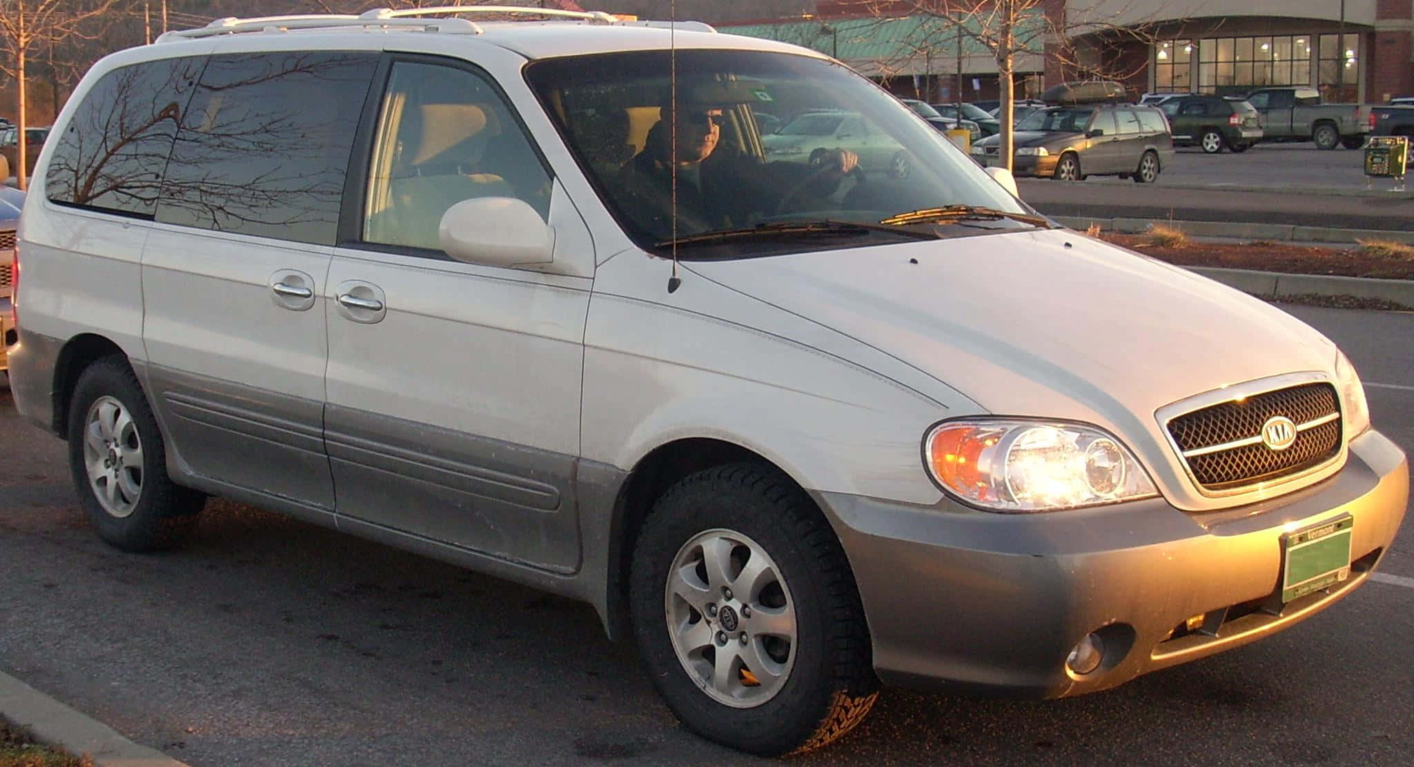 Kia Sedona, silver, minivan, Full HD Desktop Wallpaper