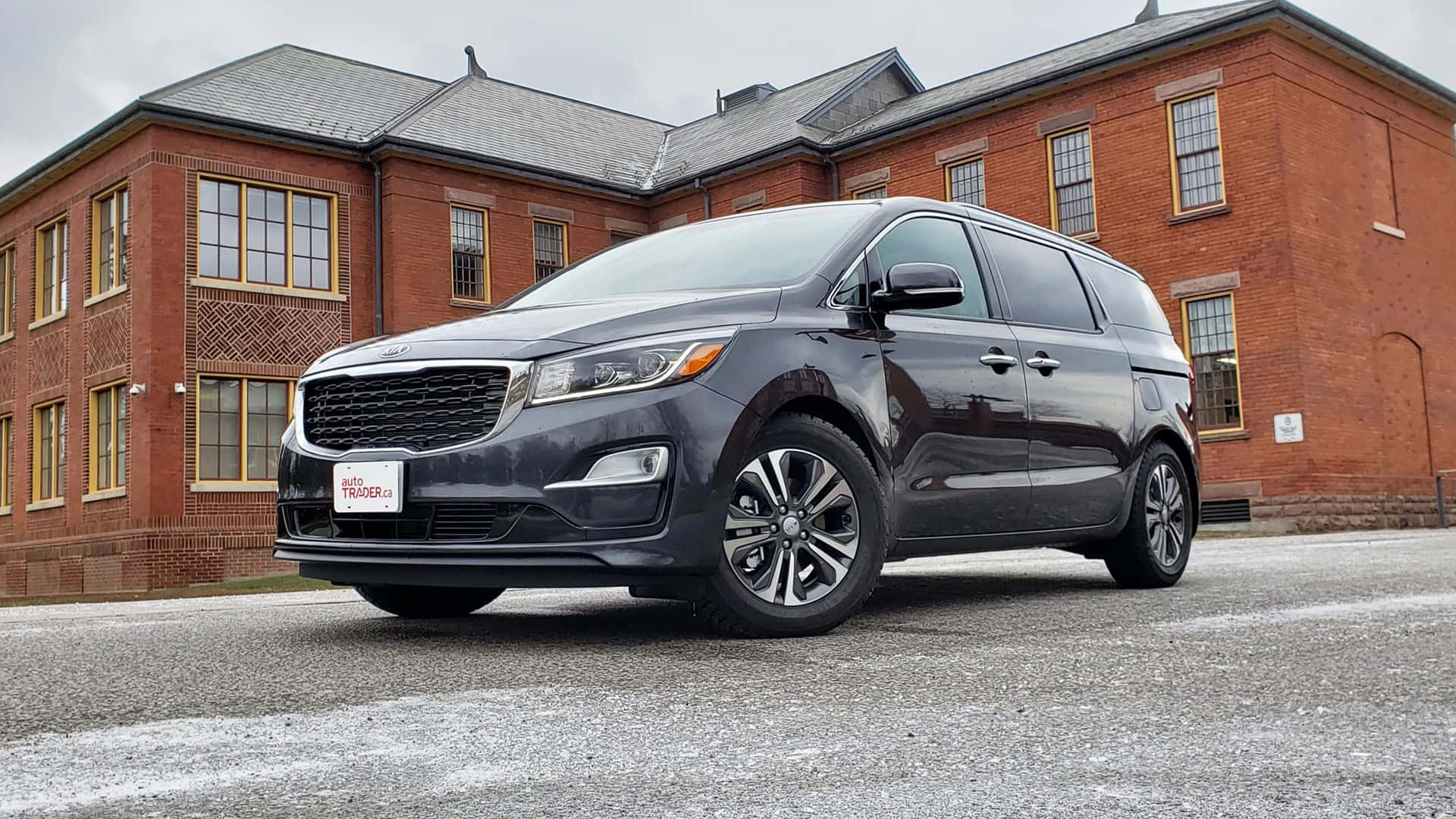 Kia Sedona, dark gray, asphalt, Full HD Desktop Wallpaper
