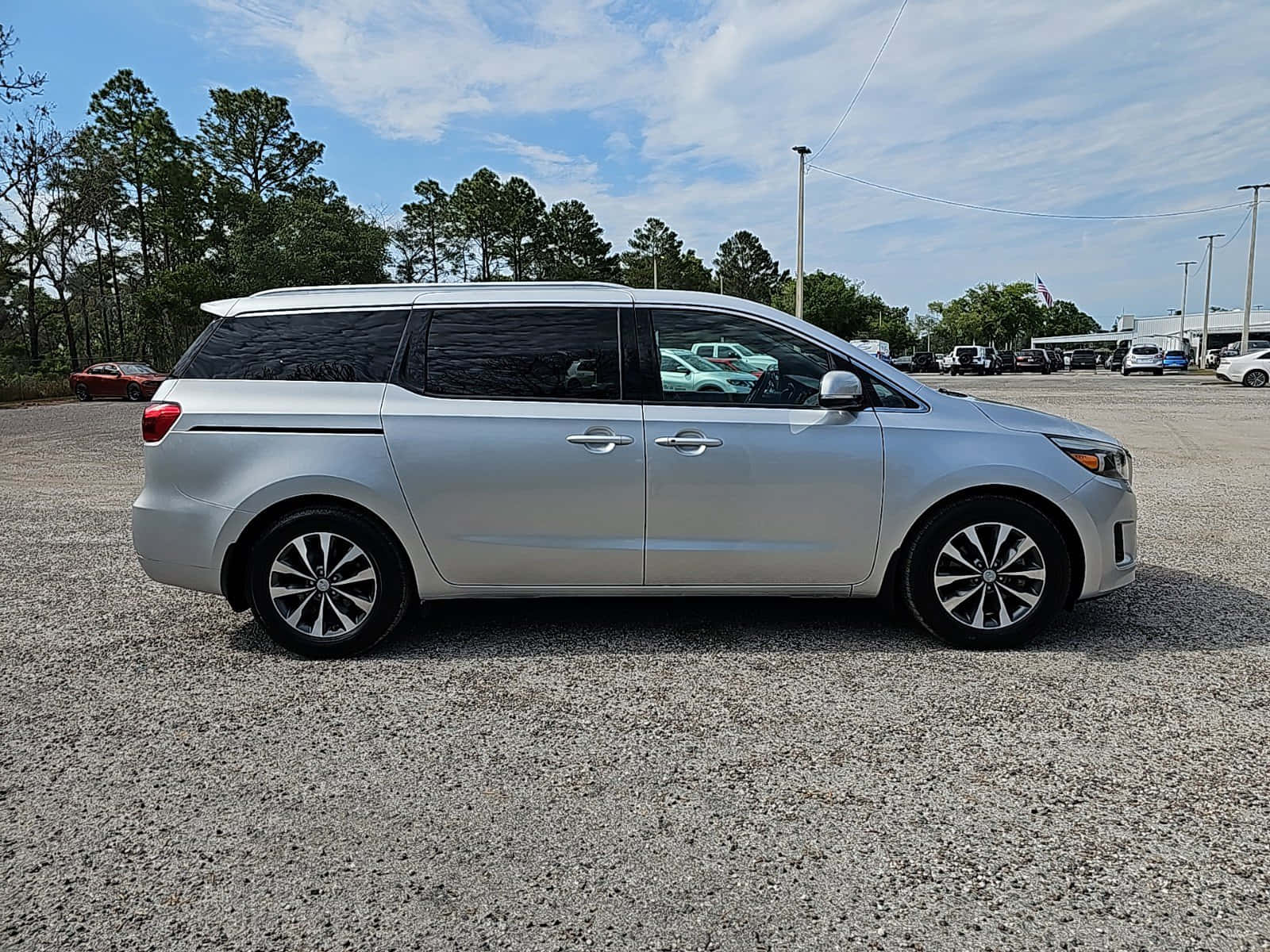 Kia Sedona, silver, gravel, HD Desktop Wallpaper