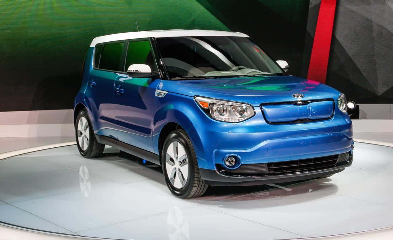Kia Soul, vibrant blue, white roof, HD Desktop Wallpaper