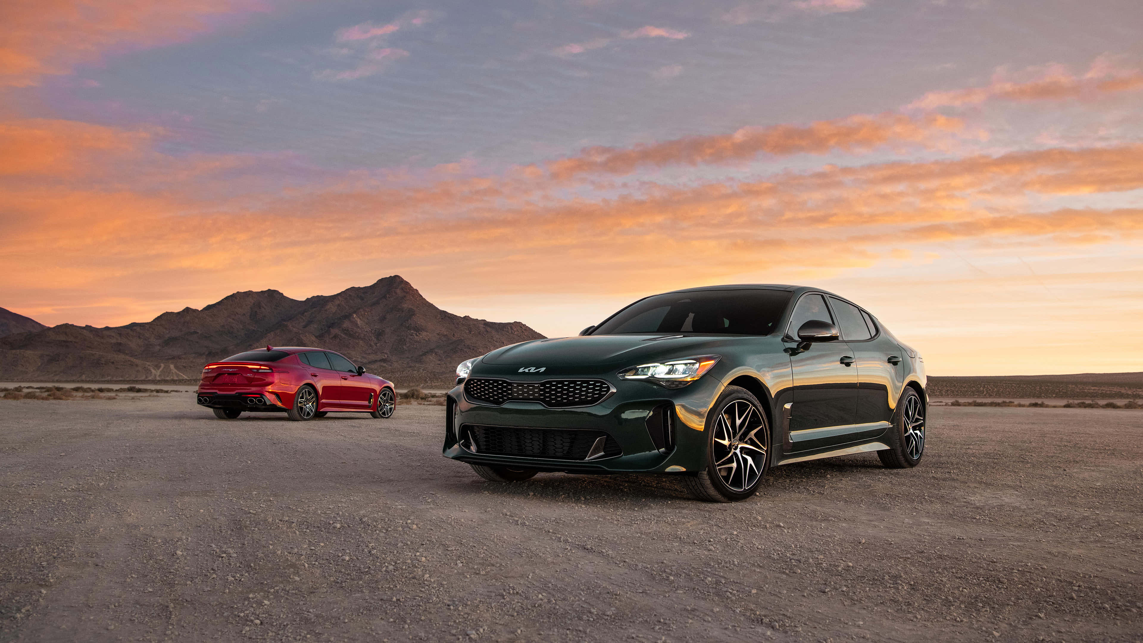 Kia Stinger, red, green, 4K Desktop Wallpaper