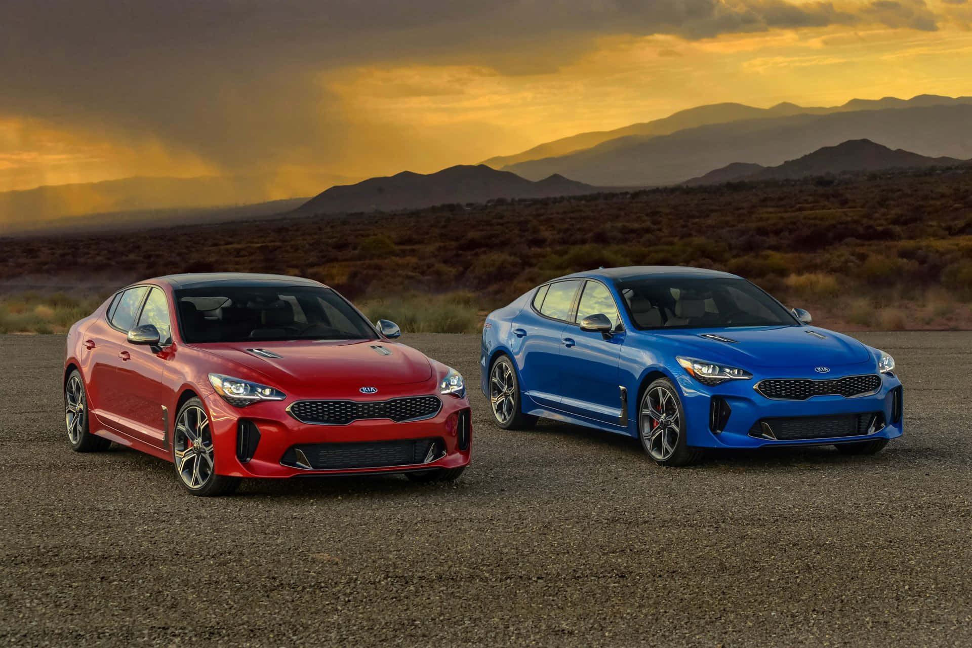Kia Stinger, 2022 Kia Stinger, red, Full HD Desktop Wallpaper