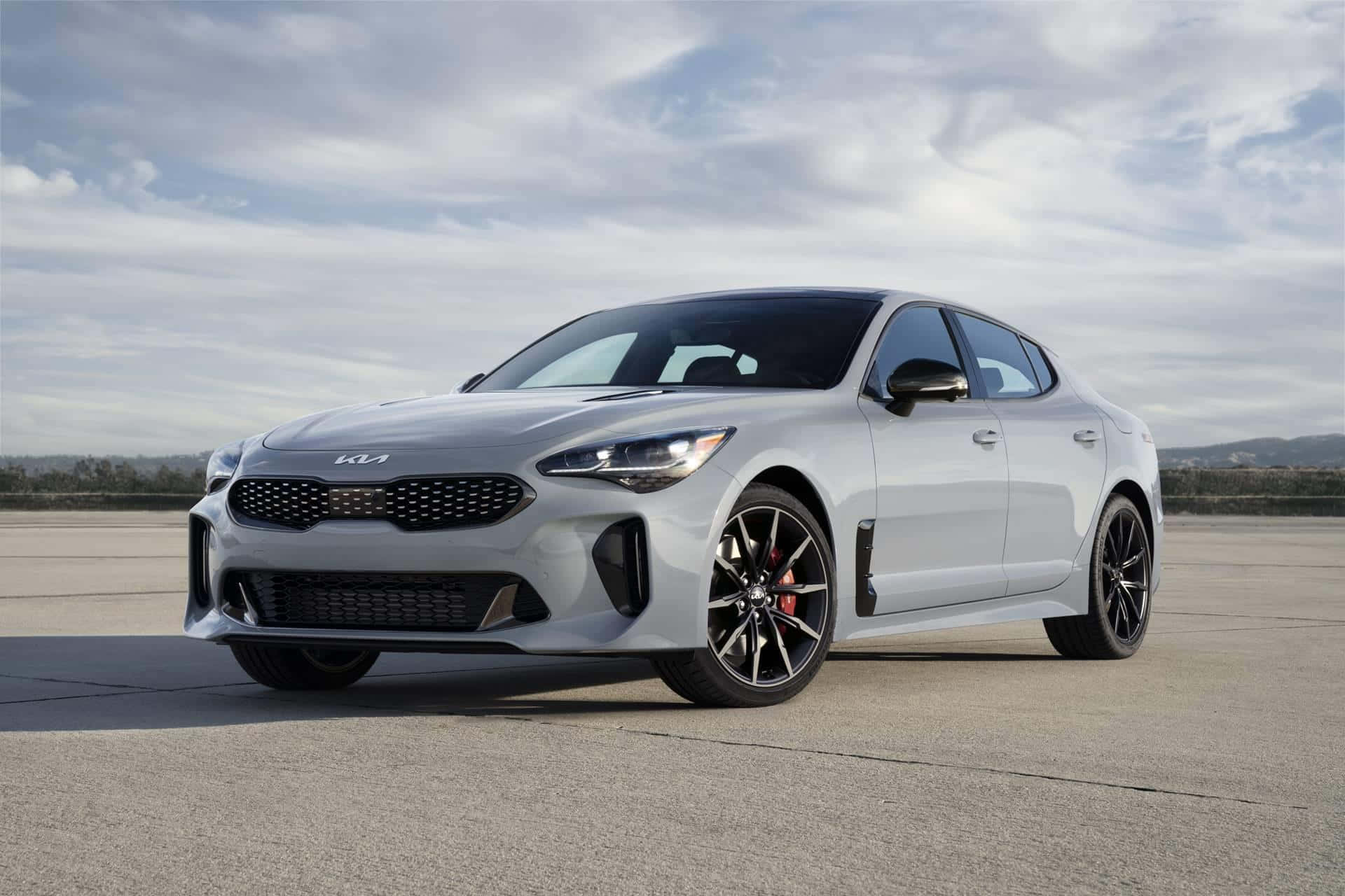 Kia Stinger, silver, black accents, Full HD Desktop Wallpaper