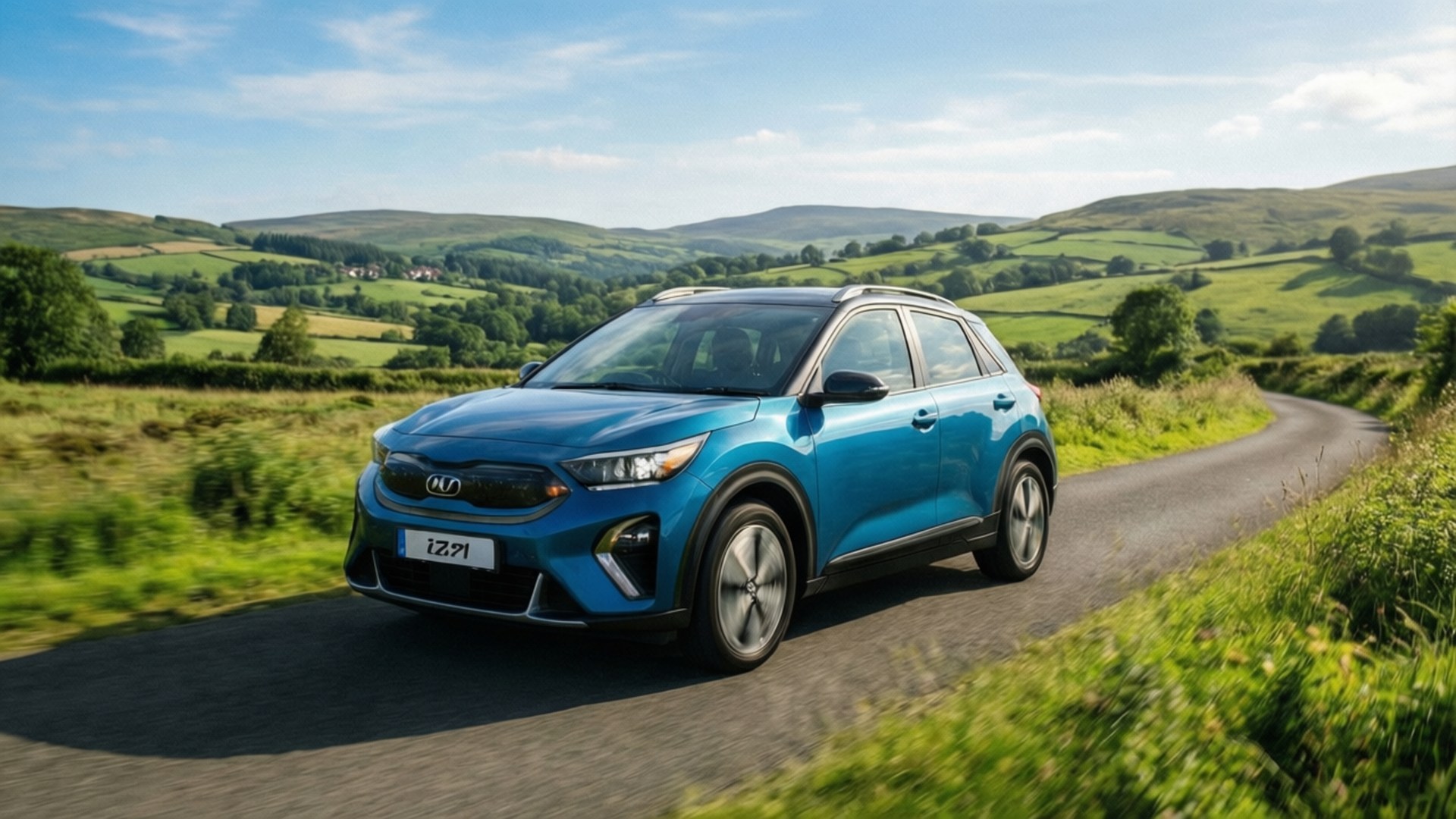 e-Niro, Kia, vibrant blue, Full HD Desktop Wallpaper