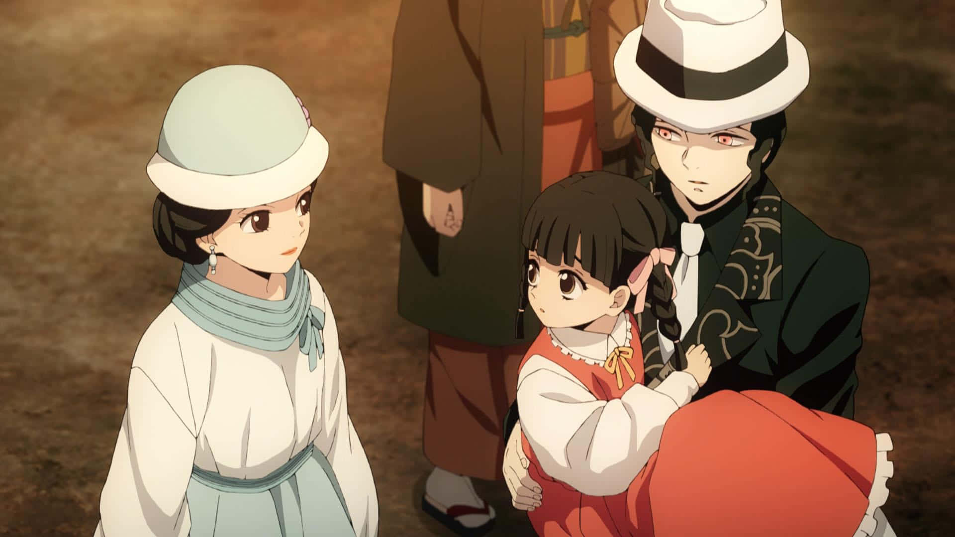Kibutsuji Muzan, white hat, red dress, Full HD Desktop Wallpaper