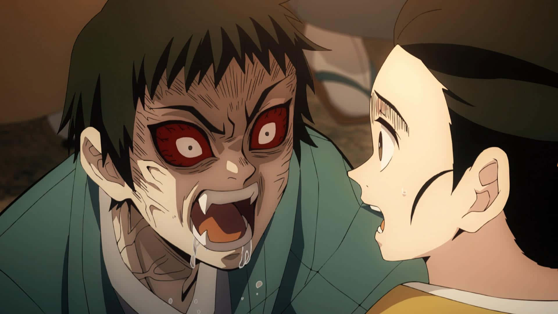 Kibutsuji Muzan, red eyes, fangs, Full HD Desktop Wallpaper