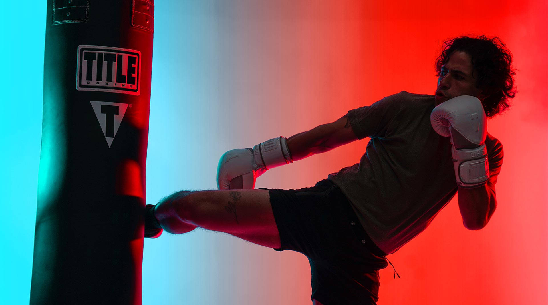 kickboxing, male training fitness, black punching bag, Full HD Desktop Wallpaper