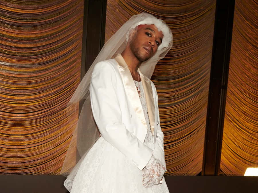 Kid Cudi, white wedding gown, veil, SD Desktop Wallpaper