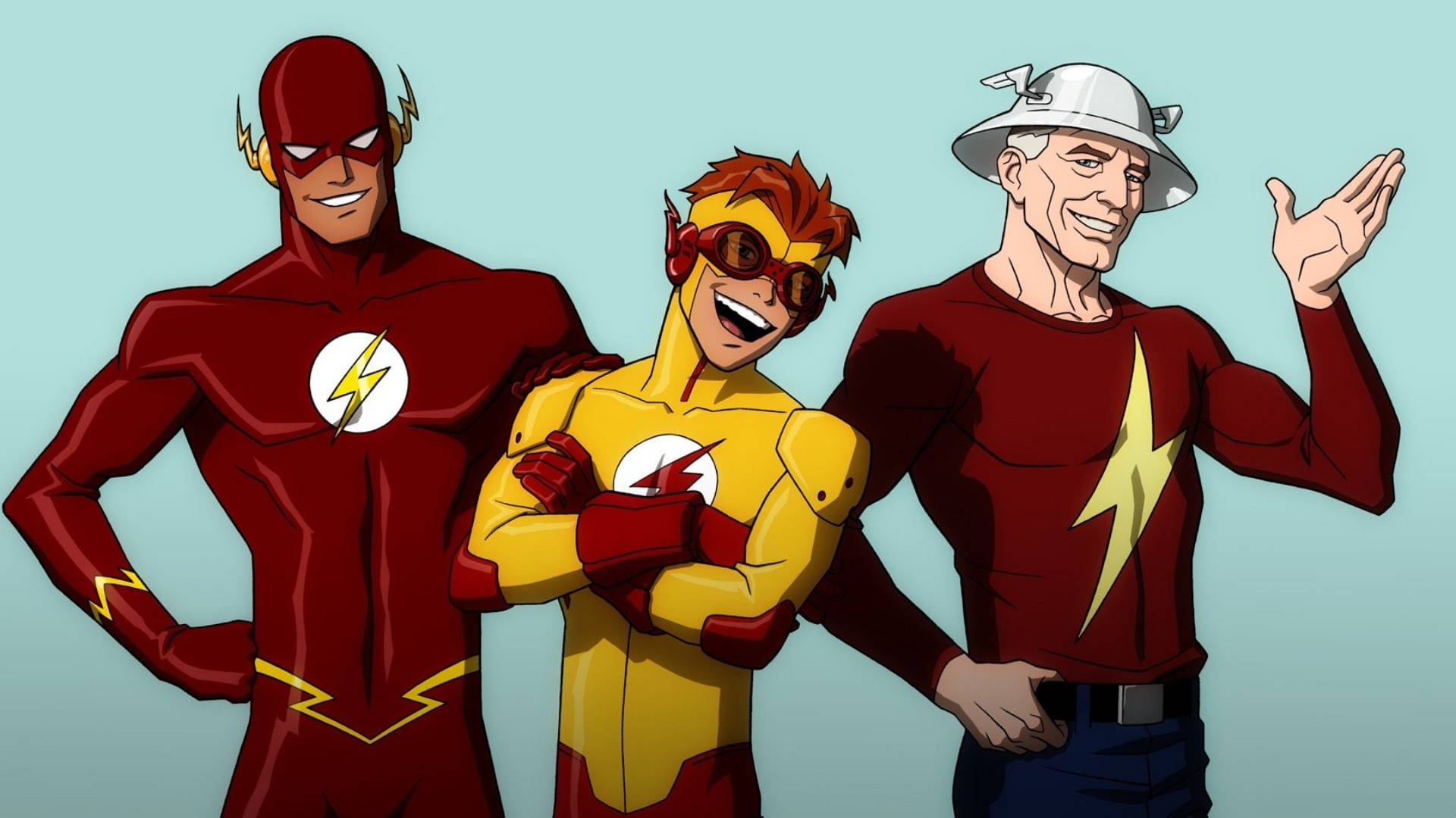 Kid Flash, Flash, red and yellow suits, Full HD Desktop Wallpaper