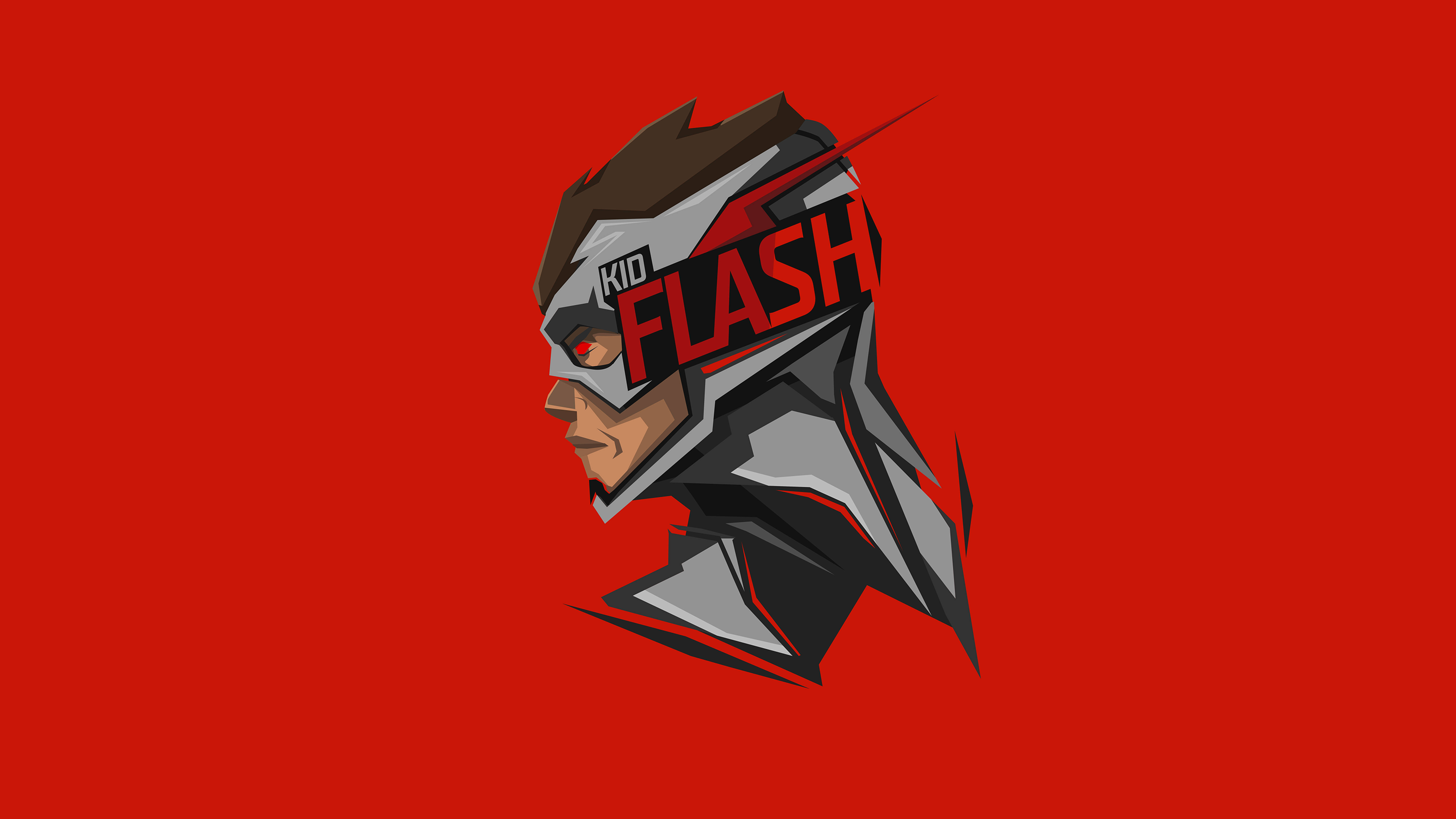 Kid Flash, red background, geometric lines, 8K Desktop Wallpaper