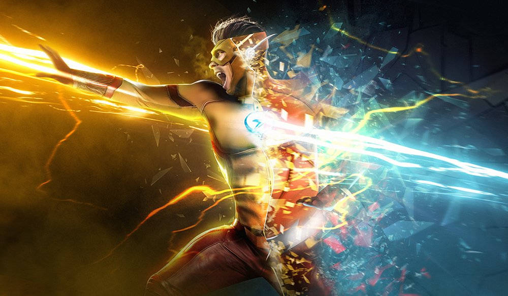 Kid Flash, lightning, explosive energy, SD Desktop Wallpaper