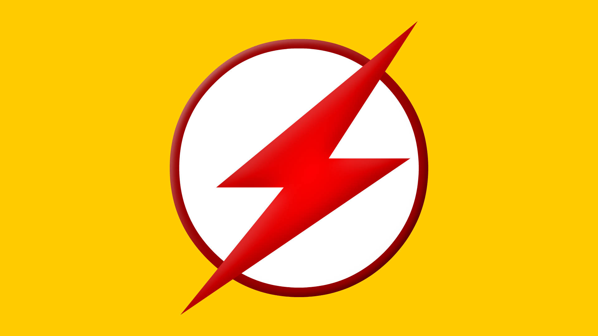 Kid Flash, red lightning bolt, white circle, Full HD Desktop Wallpaper