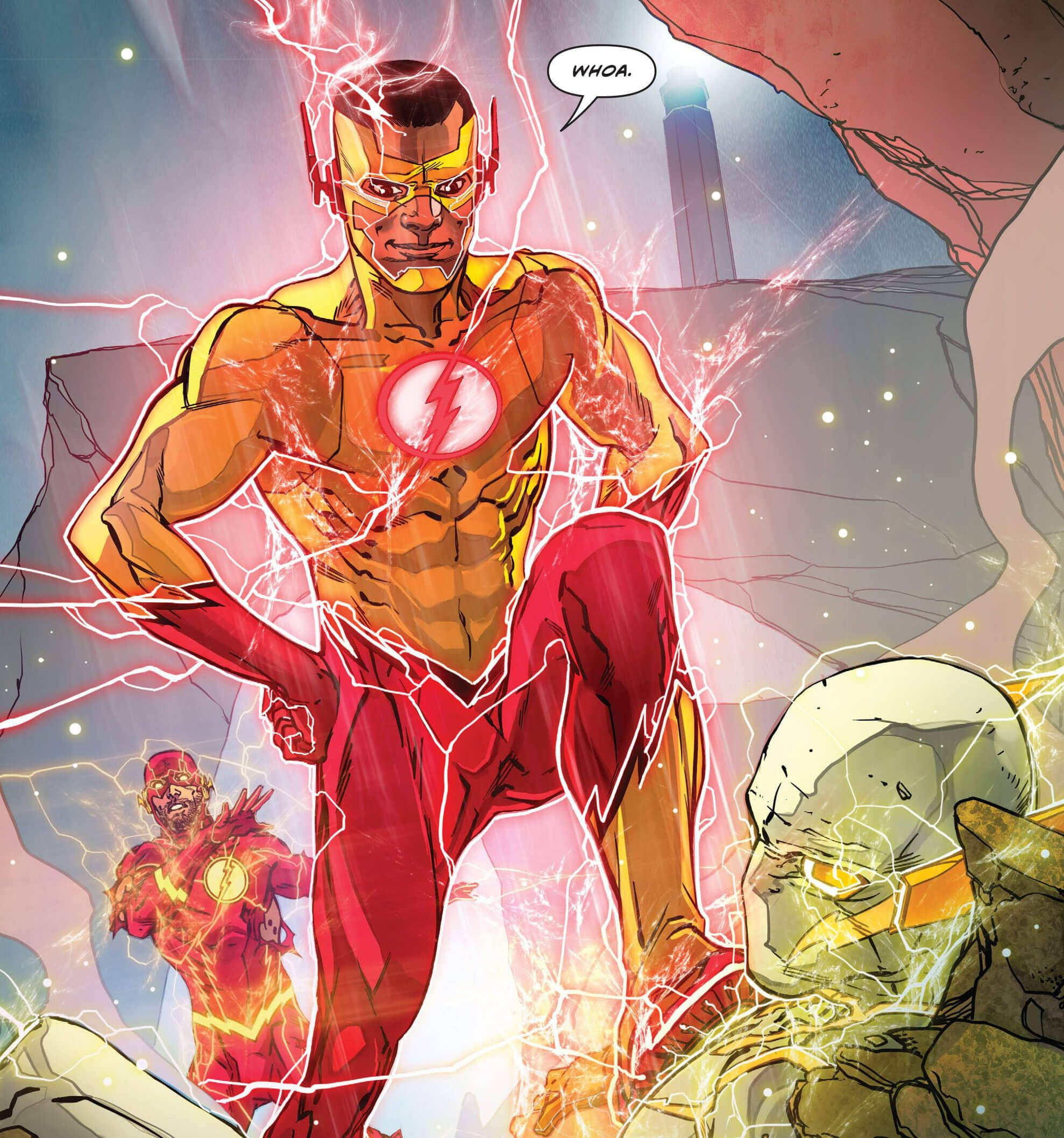 Kid Flash, The Flash, crackling lightning, Full HD Phone Wallpaper