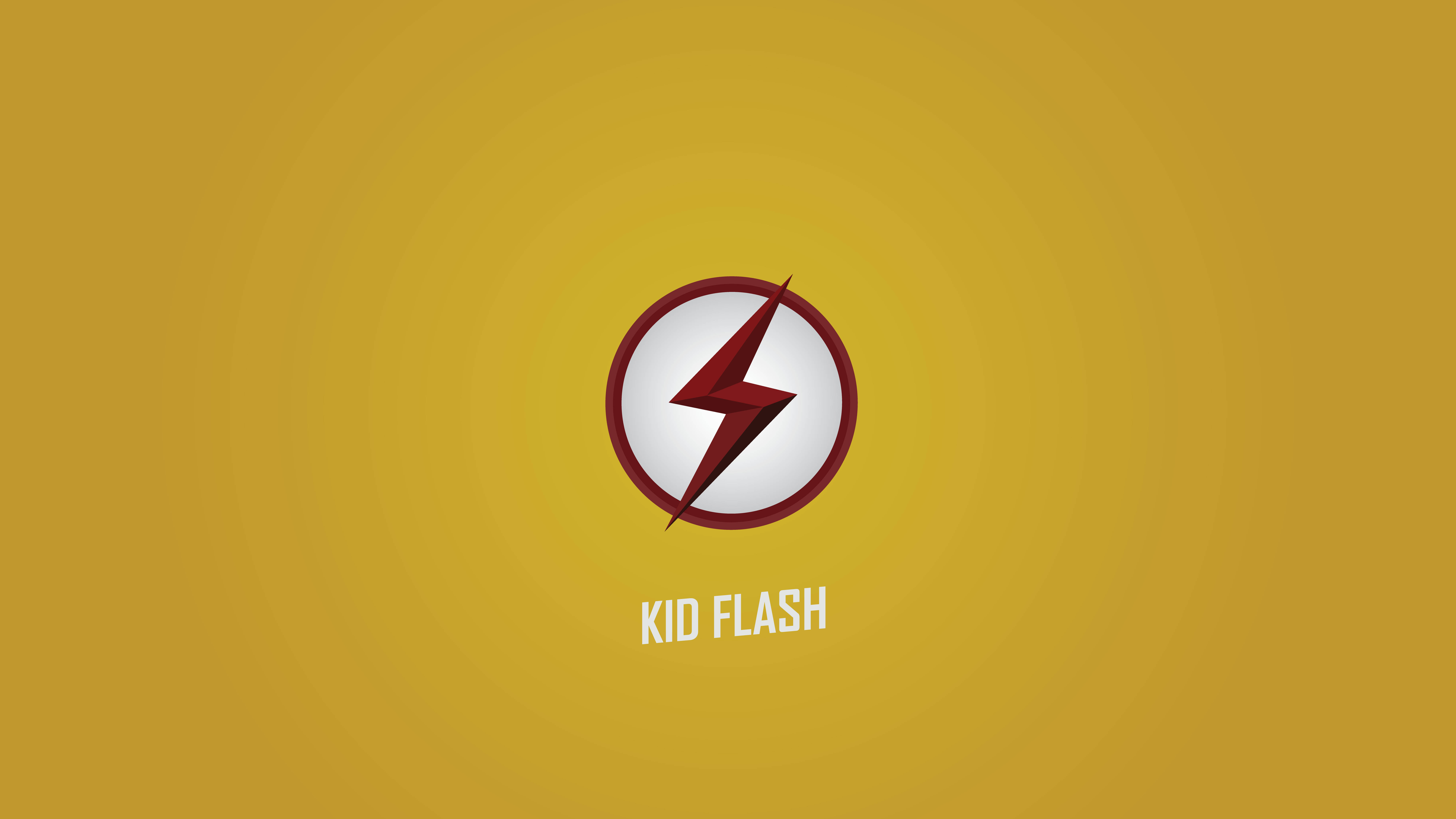 Kid Flash, red lightning bolt, white circle, 8K Desktop Wallpaper