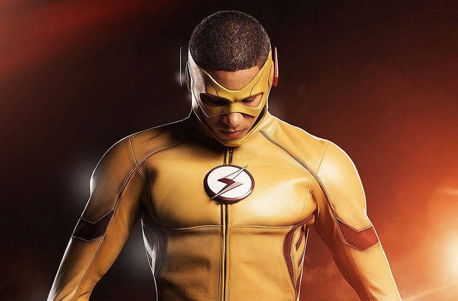 Kid Flash, yellow suit, gold suit, SD Desktop Wallpaper