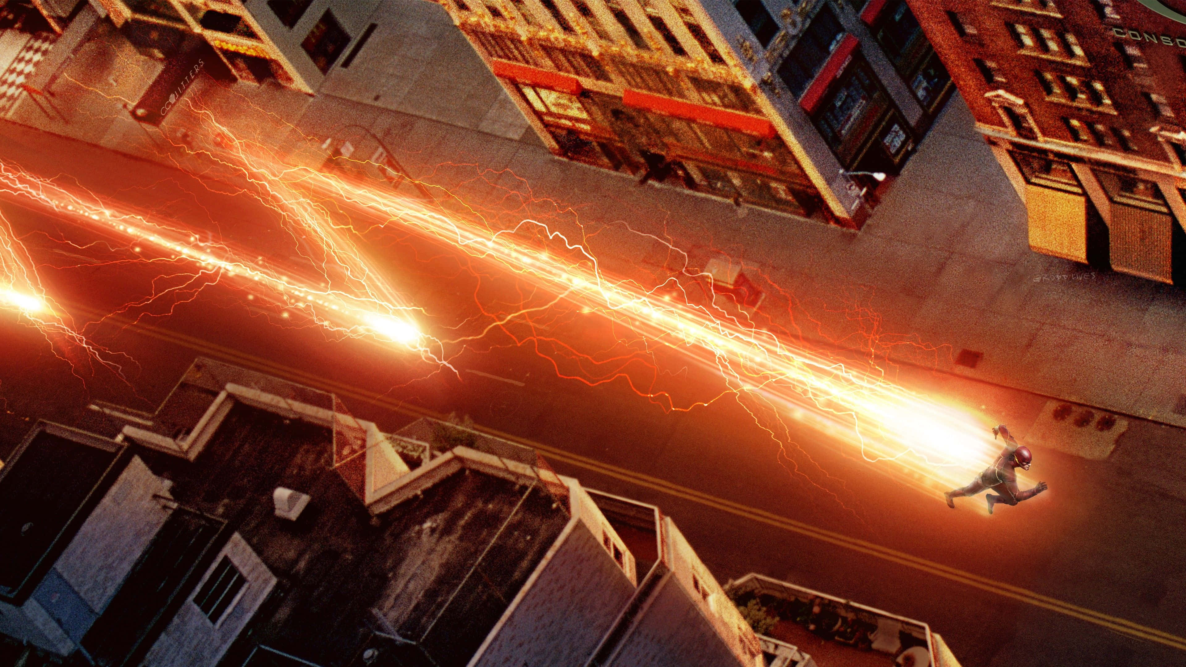 Cool Flash, city street, night, 4K Desktop Wallpaper