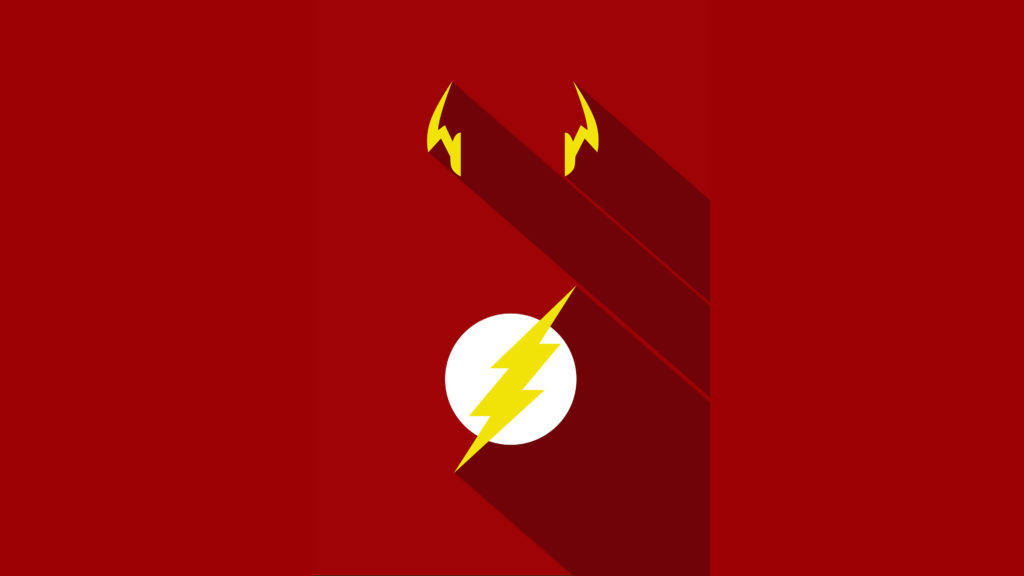 The Flash, red background, white circle, SD Desktop Wallpaper